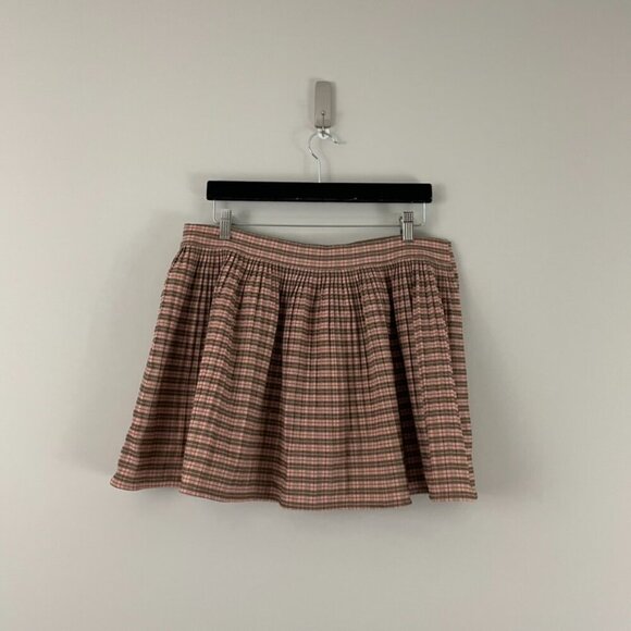 Urban Outfitters BDG Pennie Pleated Plaid Mini Skirt in Pink/Rose Size XL - Picture 2 of 6
